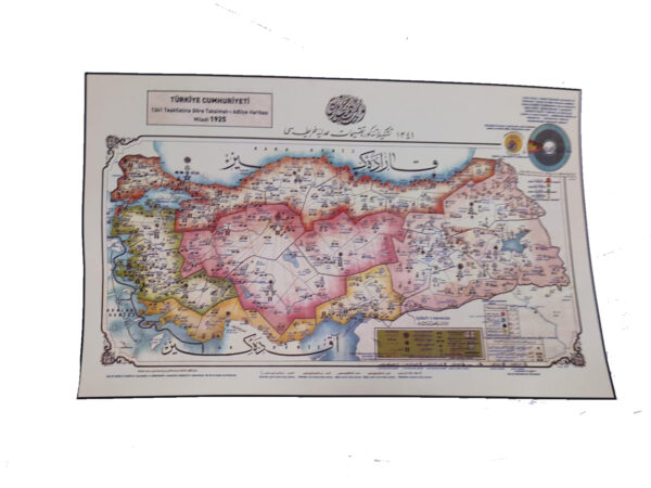 Türkiye Cumhuriyeti 1341 Teşkilatına Göre Taksimat-ı Adliye Haritası Miladi 1925